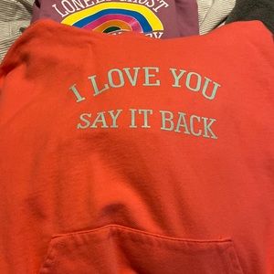 Lonely Ghost heavy weight ILSYIB hot pink hoodie